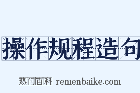 操作规程造句是什么意思的图片